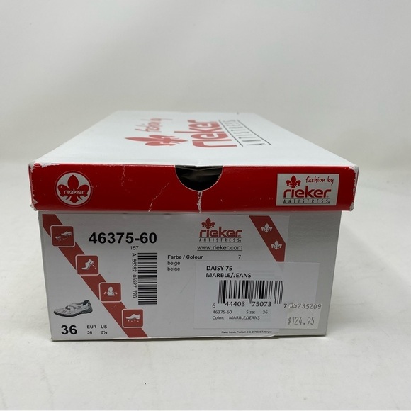 Rieker Leather Daisy Mary Jane 46375-60 Marble Jeans - Picture 7 of 7